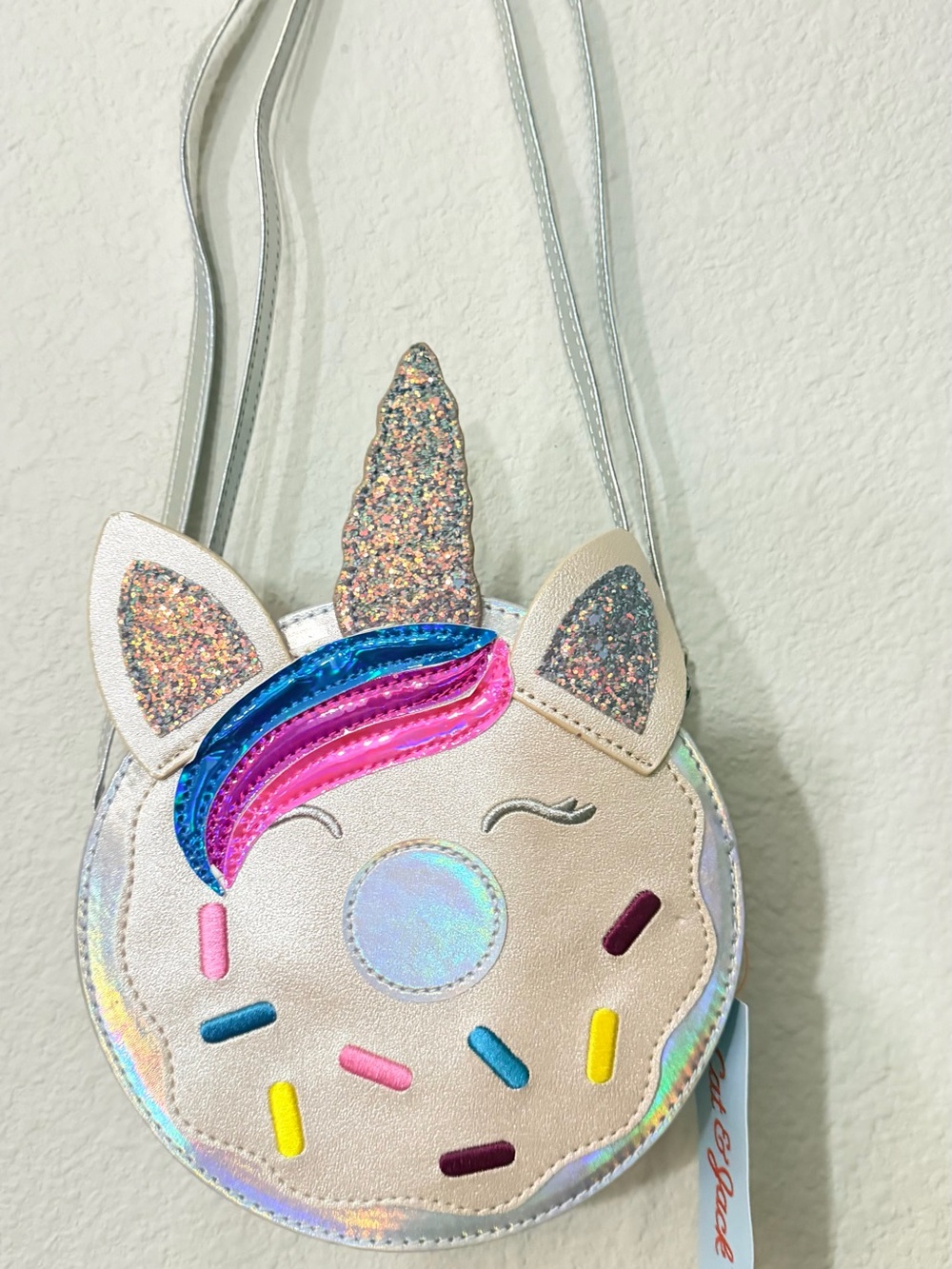 Kids Unicorn Donut Crossbody Bag - Iridescent Pink & Blue bundle (2)